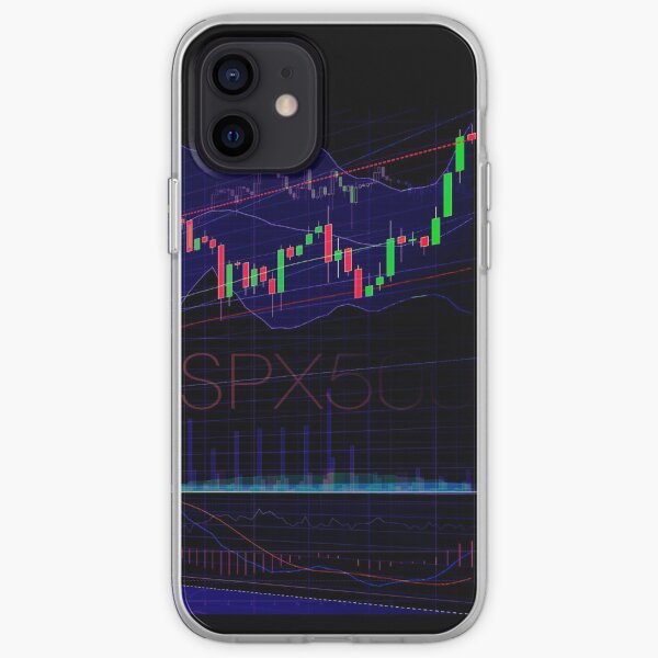 Stock market trading SPX500 charts concept art print iPhone Soft Case