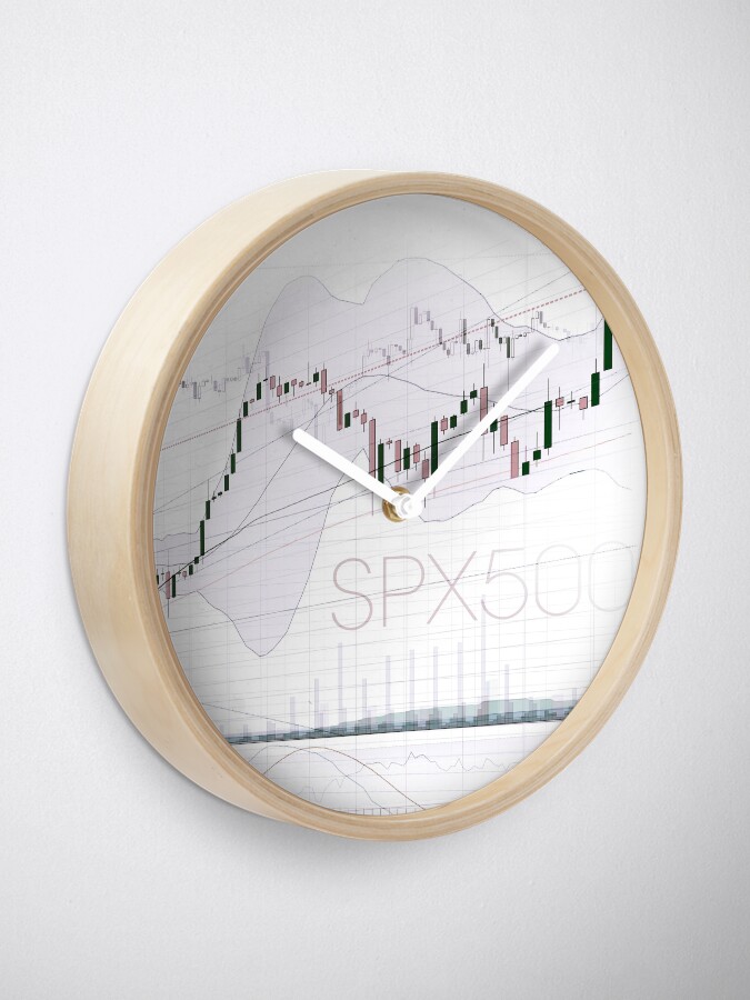 Alternate view of Stock market charts trading and investment concept art photo print Clock
