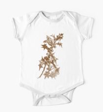 Sepia Holly Sprig // Christmas Holly One Piece - Short Sleeve