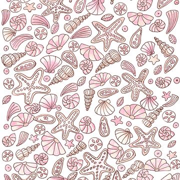 Artwork thumbnail, Millennial pink seashells by Home Cyn Home