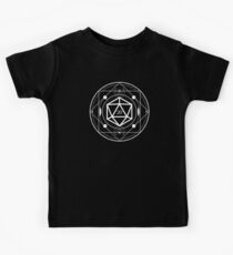 Sacred Geometric Circle Polyhedral D20 Dice Dungeons Crawler and Dragons Slayer Tabletop RPG Addict Kids Tee