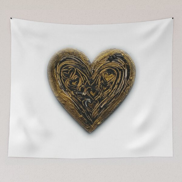 Item preview, BLack and gold heart designed and sold by Marina Davidson.