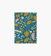 Fall Foliage in Gold + Blue Art Board Print