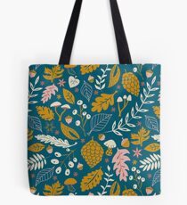 Fall Foliage in Gold + Blue Tote Bag
