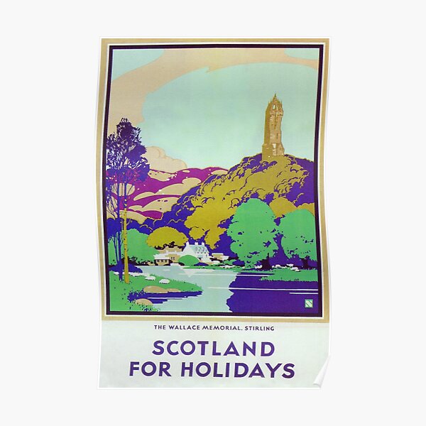 Scotland for the Holidays Vintage Travel Poster Poster
