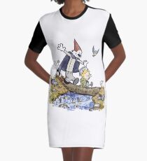 Calvin and Hobbes travel Over the Garden Wall Graphic T-Shirt Dress