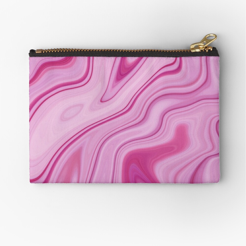 Marble Zipper Coin Purse - Pink