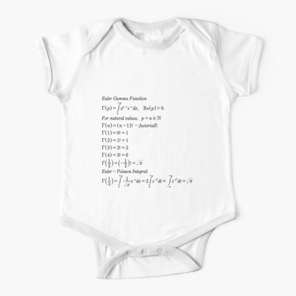 #mathematics #gammafunction #Γ #capital #Greekalphabet #letter #extension #factorial #function #argument #shifteddown #real #complex #numbers #gamma #defined #complexnumbers #nonpositive #integers Short Sleeve Baby One-Piece