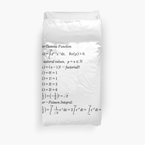#mathematics #gammafunction #Γ #capital #Greekalphabet #letter #extension #factorial #function #argument #shifteddown #real #complex #numbers #gamma #defined #complexnumbers #nonpositive #integers Duvet Cover