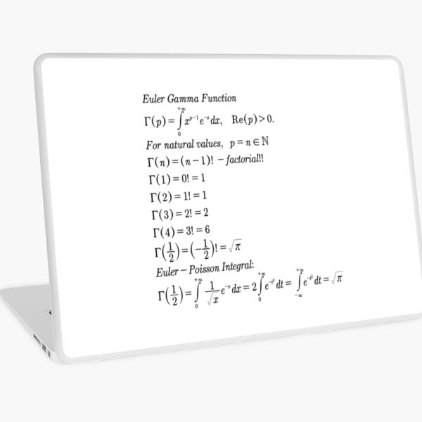 #mathematics #gammafunction #Γ #capital #Greekalphabet #letter #extension #factorial #function #argument #shifteddown #real #complex #numbers #gamma #defined #complexnumbers #nonpositive #integers Laptop Skin