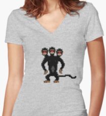 Look behind you! (Monkey Island) Women's Fitted V-Neck T-Shirt