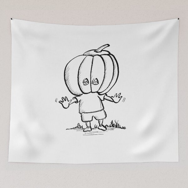 Item preview, The Boy With The Halloween Pumpkin Head designed and sold by brodyquixote.