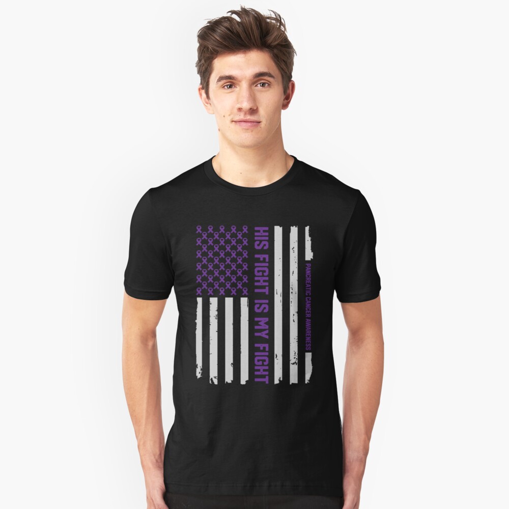 "Purple Pancreatic Cancer Awareness Ribbon" T-shirt by ...