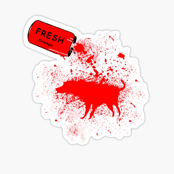 "Splash Orange Dog " Sticker for Sale by belugastore Redbubble