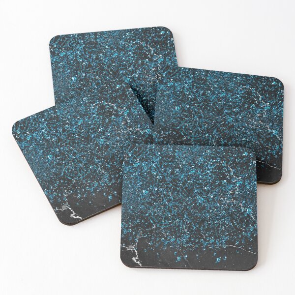Item preview, Marry the Dark - glittering teal mandala gems on black marble designed and sold by cadinera.