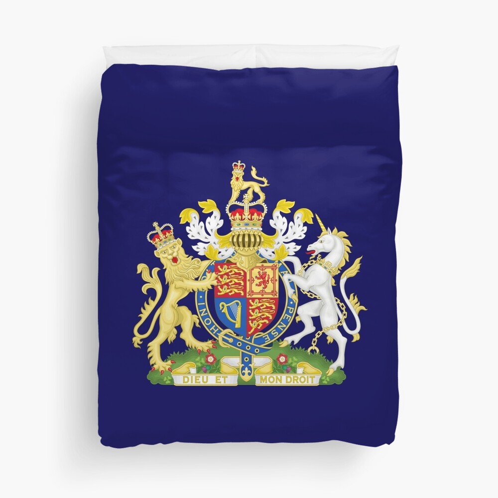 Royal Coat Of Arms Of The United Kingdom Hd Duvet Cover By Luna7 Redbubble