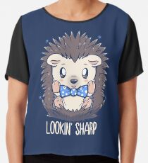 Lookin Sharp Dapper Hedgehog Chiffon Top