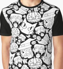Halloween Pattern (Black and white) Graphic T-Shirt