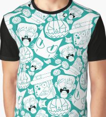 Halloween Pattern (Teal) Graphic T-Shirt