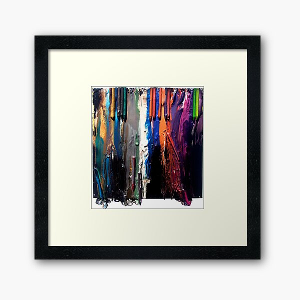 Creepy Crayon Melt Framed Art Print