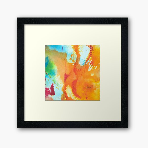 Play Affirmation - Bright abstract Painting Framed Art Print