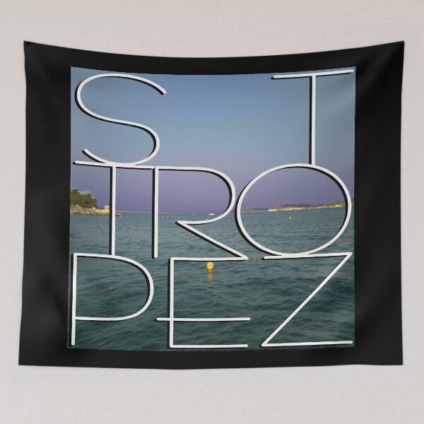 Item preview, St. Tropez, le Provence, at night with white text designed and sold by Robert Elfferich.