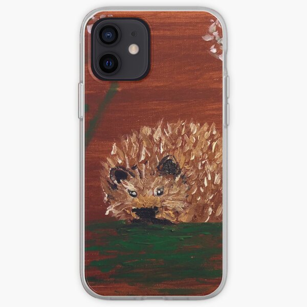 arylic painting hedgehog iPhone Soft Case