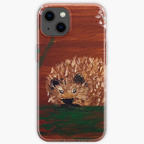 arylic painting hedgehog iPhone Soft Case