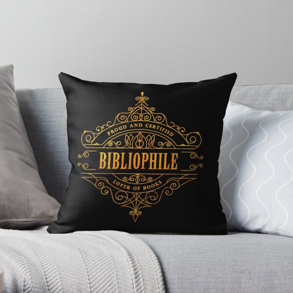 Gold Bibliophile - black Throw Pillow