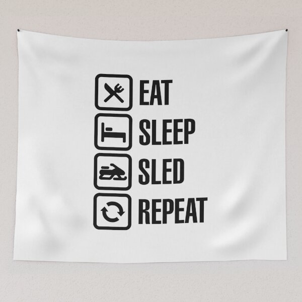 Item preview, Eat sleep motor sled / snowmobile repeat snowmobiling sleighing winter sports designed and sold by LaundryFactory.