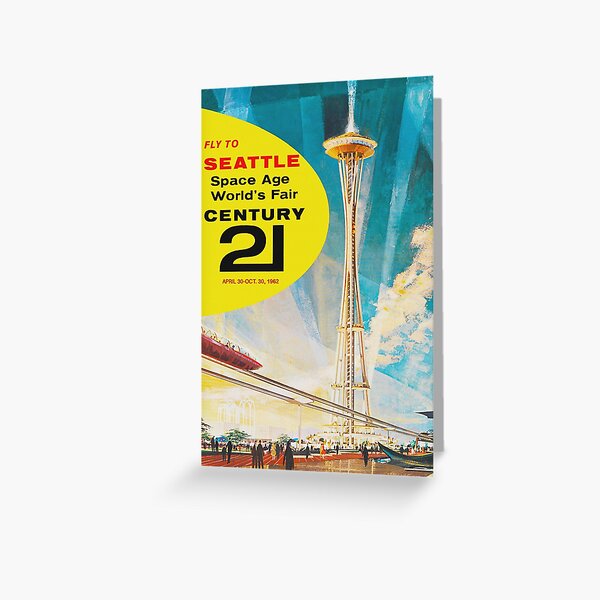 Seattle Washington Space Needle Vintage Airline Travel Advertisement Poster