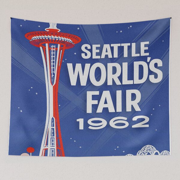 Item preview, Seattle Washington World's Fair Vintage Retro Travel Poster designed and sold by vintagevivian.