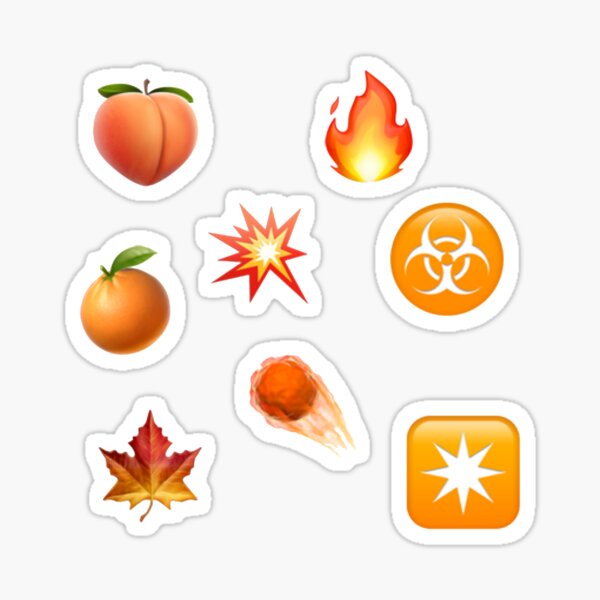 "Orange Emoji Sticker Pack 1" Sticker for Sale by helenabaird Redbubble