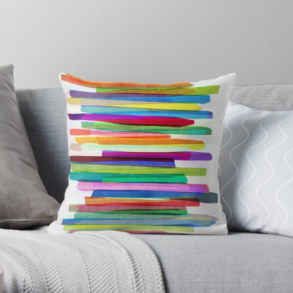 Colorful Stripes 1 Throw Pillow
