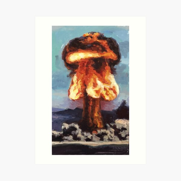 Bomb Art Print By Mmaher21 Redbubble - mushroom cloud roblox