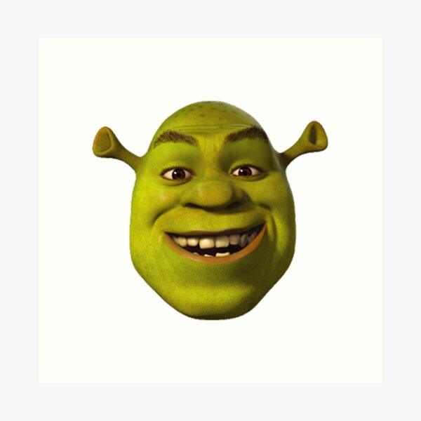 Giant Shrek Head Art Print for Sale by MemeStickersCo