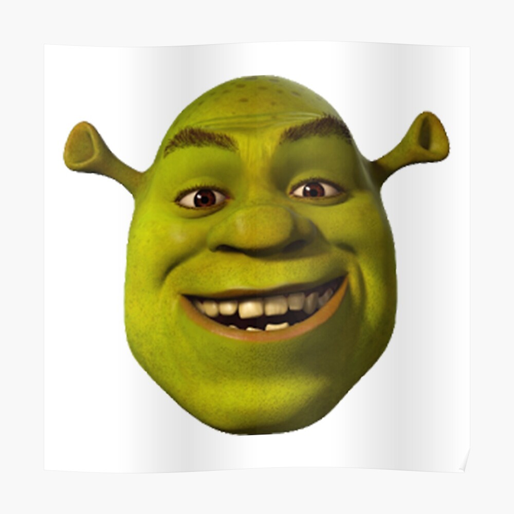 Giant Shrek Head Sticker By Memestickersco Redbubble - shrek noob roblox