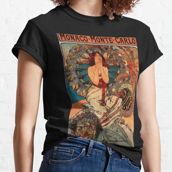 Monaco Monte Carlo.1897,Alphonse Mucha,litography Classic T-Shirt