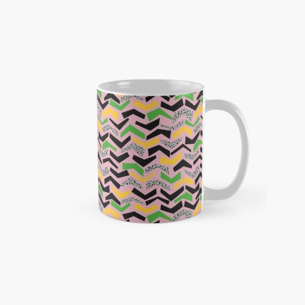 CHEVRONS OFFSET, crushed pink, yellow, green, black Classic Mug