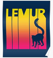 Retro 1980s Lemur Poster