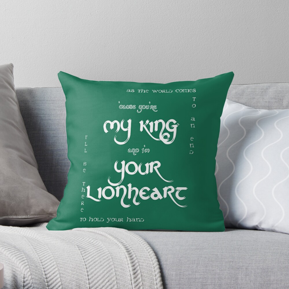 My King Your Lionheart 2 White Throw Pillow By Elizabelle