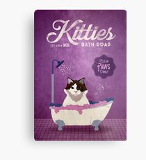 Kitties Bath Soap Company Cat Artwork Metal Print