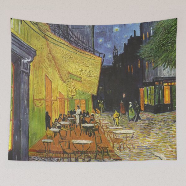 Item preview, Vincent Van Gogh Cafe Terrace at Night T Shirt Notebook Journal Postcard Hoodie Sweatshirt Poster Print designed and sold by arcadetoystore.