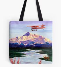 Denali Mountain Malerei, K2 Luftfahrt, Wohnzimmer Malerei, Alaska Mountain, Geschenk für Pilot, Scott Clendaniel, Alaska Aviation, Mt McKinley Tote Bag