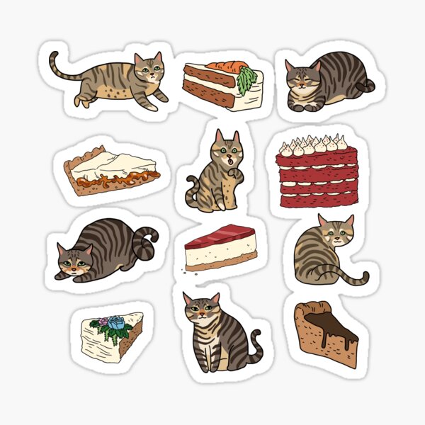 Chats et gâteaux Sticker