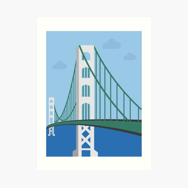 "Michigan's Mackinac Bridge" Art Print by katelinhealey | Redbubble