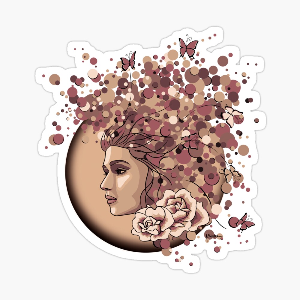 Sweet female profile Sticker