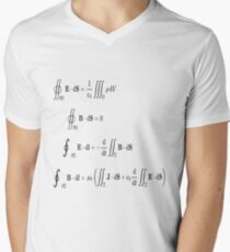 Maxwell's equations, #Maxwells, #equations, #MaxwellsEquations, #Maxwell, #equation, #MaxwellEquations, #Physics, #Electricity, #Electrodynamics, #Electromagnetism Men's V-Neck T-Shirt