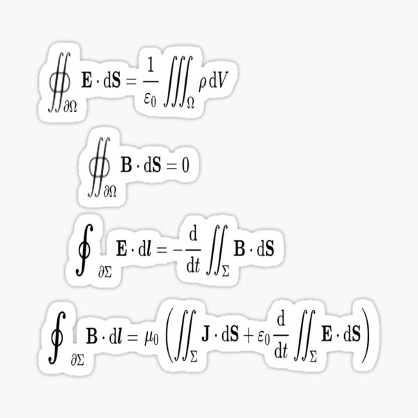 Maxwell's equations, #Maxwells, #equations, #MaxwellsEquations, Maxwell, equation, MaxwellEquations, #Physics, Electricity, Electrodynamics, Electromagnetism Glossy Sticker