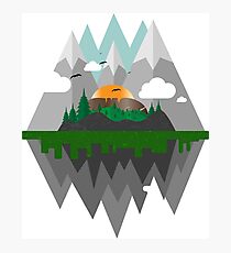 Fort Collins Colorado Horsetooth Cartoon Photographic Print